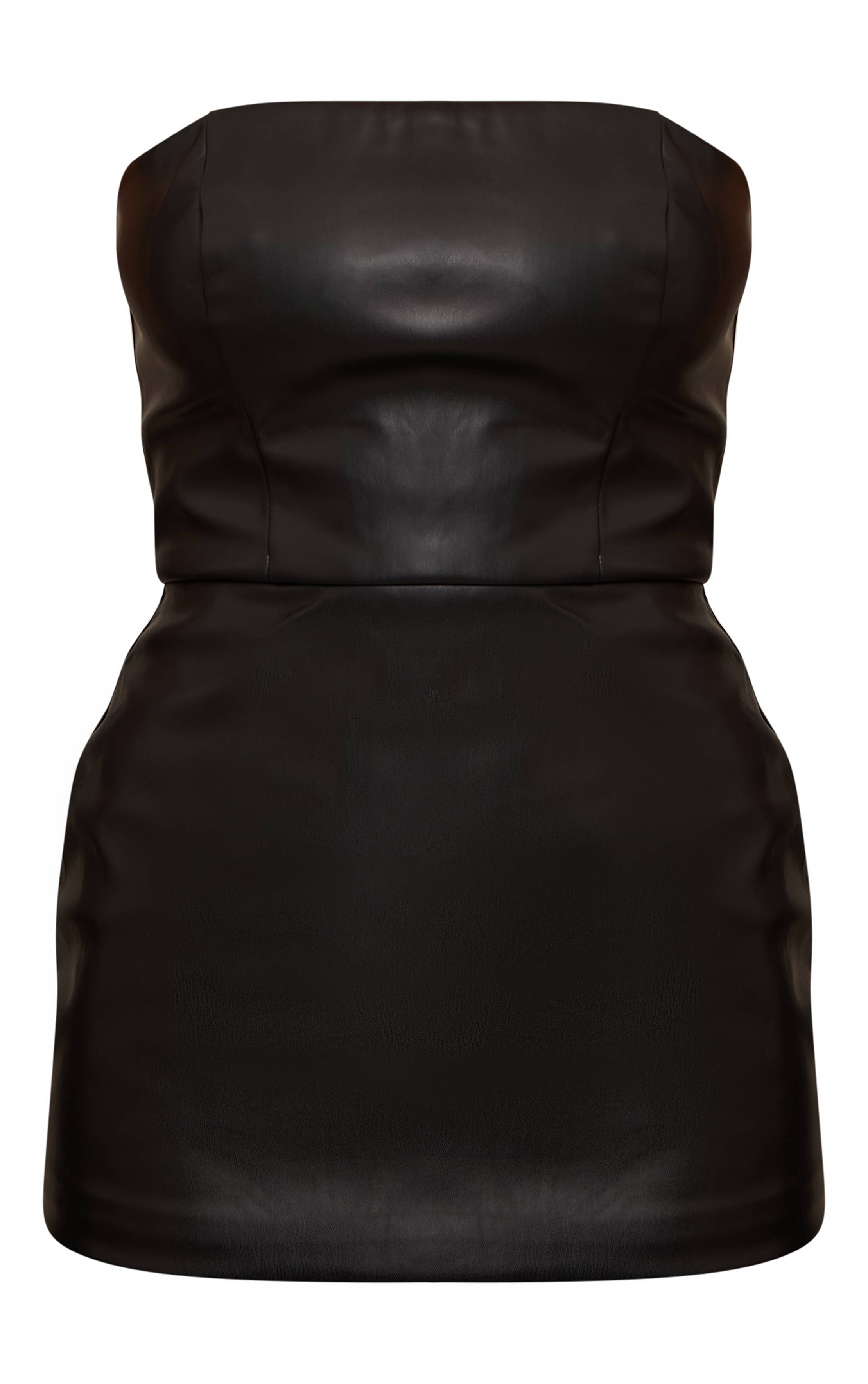 Noir Ensemble Haut Corset À Rabat En Synthétiquecuir
