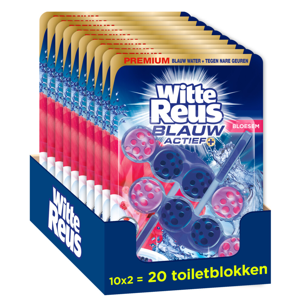 10x Witte Reus Toiletblok Blauw Actief Bloesem2 stuks