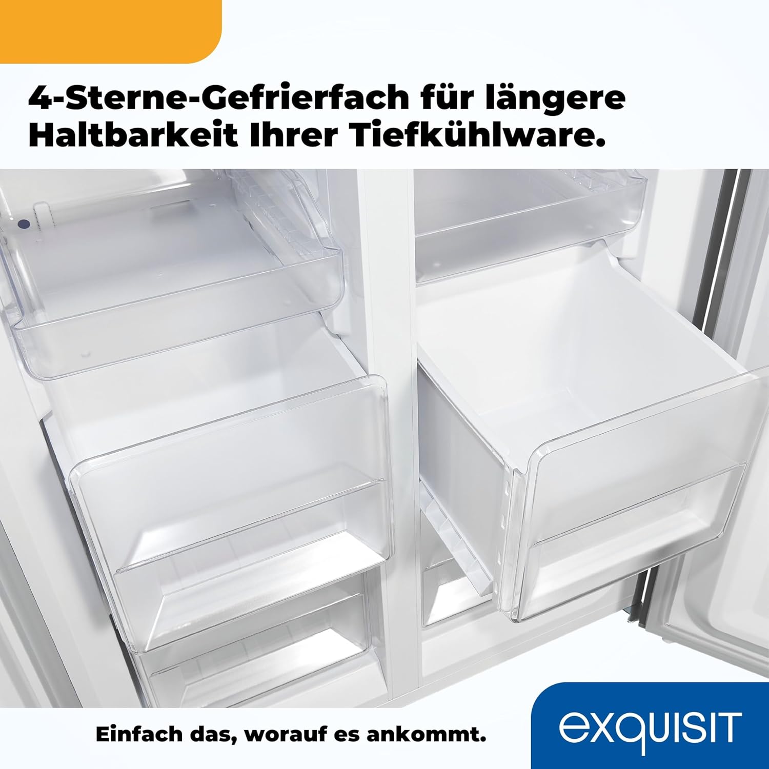 Exquisit Multidoor MD365-125-040D inoxlook | 362 l Volumen | Multi Door Kühlschrank NoFrost | Cross Door Kühl-Gefrierkombination | Frischefach | Alarm | LED-Display…