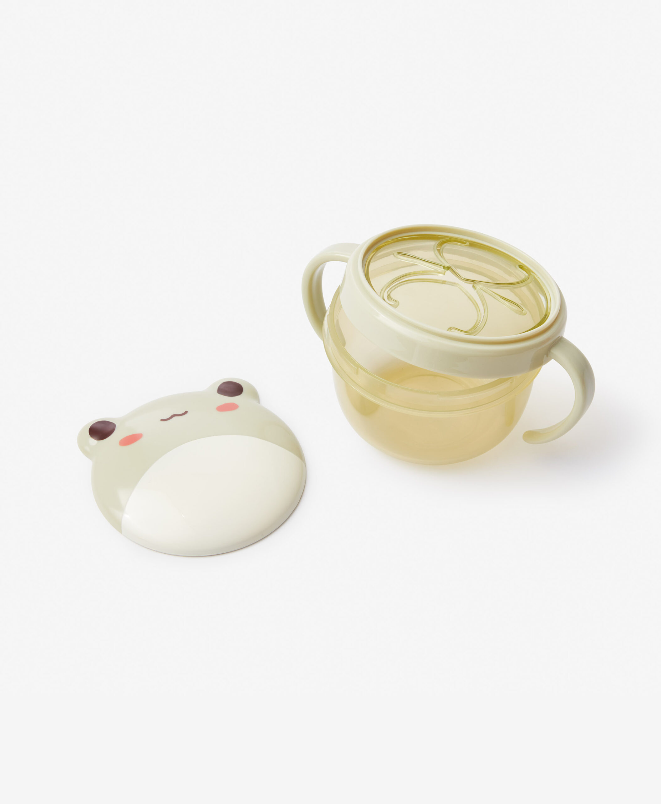 Verschüttsichere Snack-Tasse mit zwei Griffen