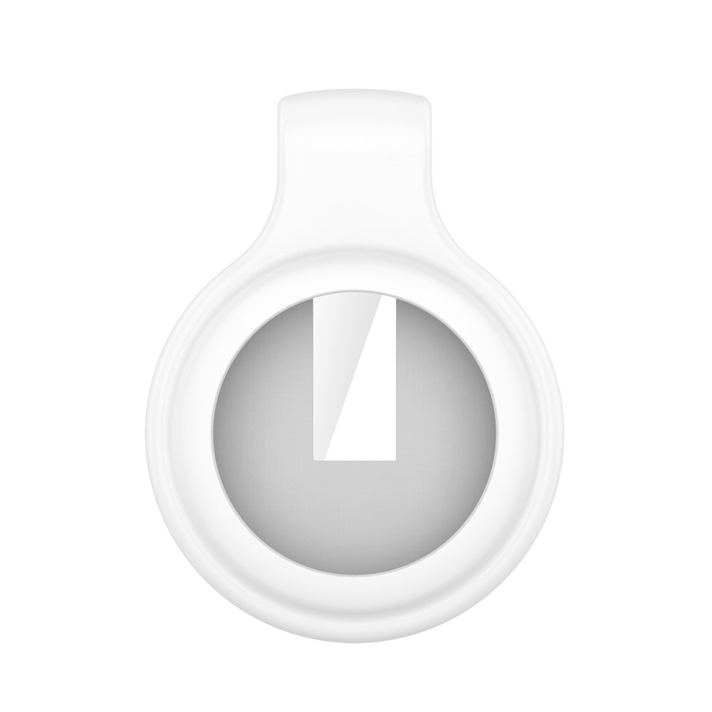 Apple AirTag Anhänger Silikon Case Hülle mit Gürtelclip - Weiss