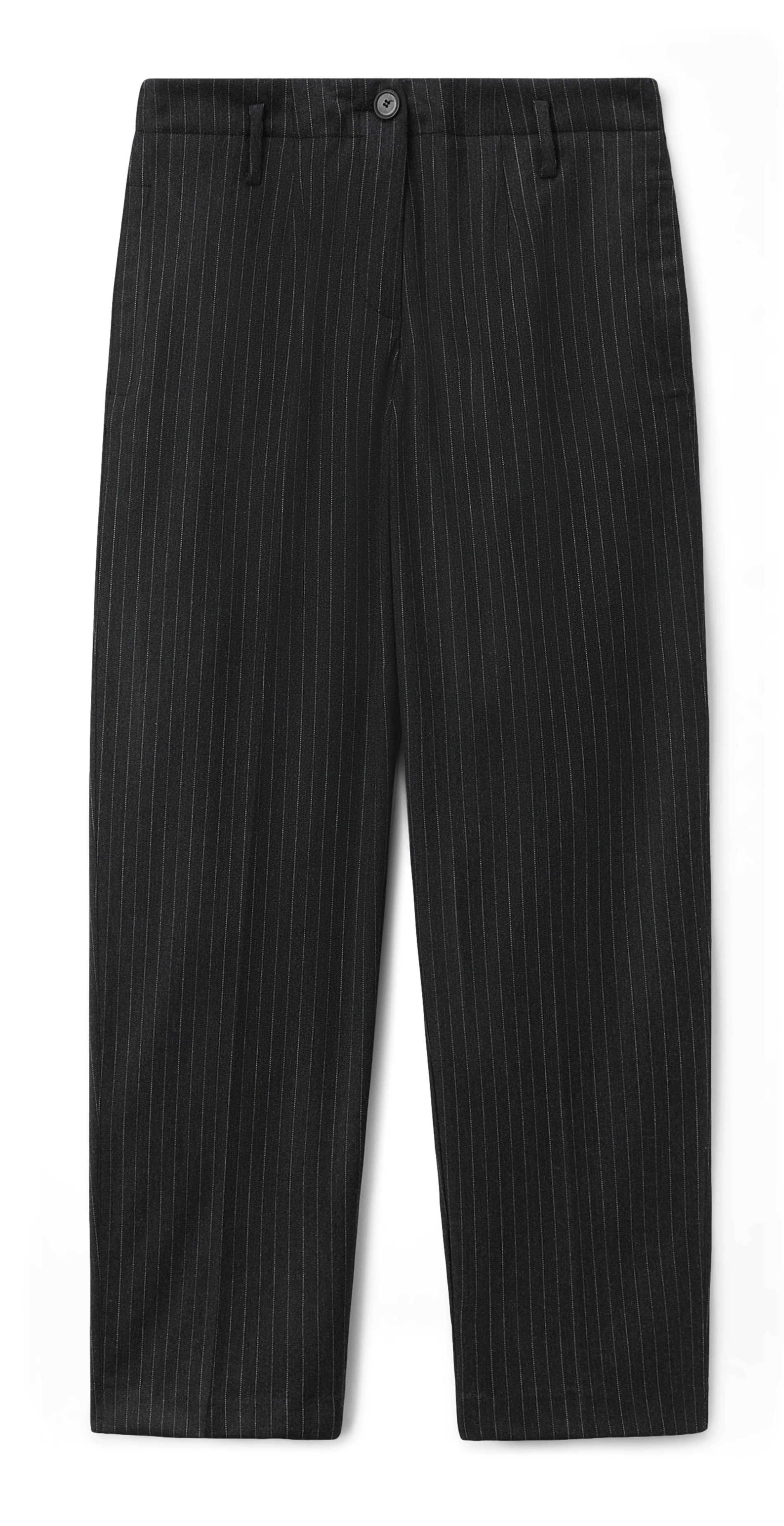 Pantalon droit en laine mélangée | Bleu
