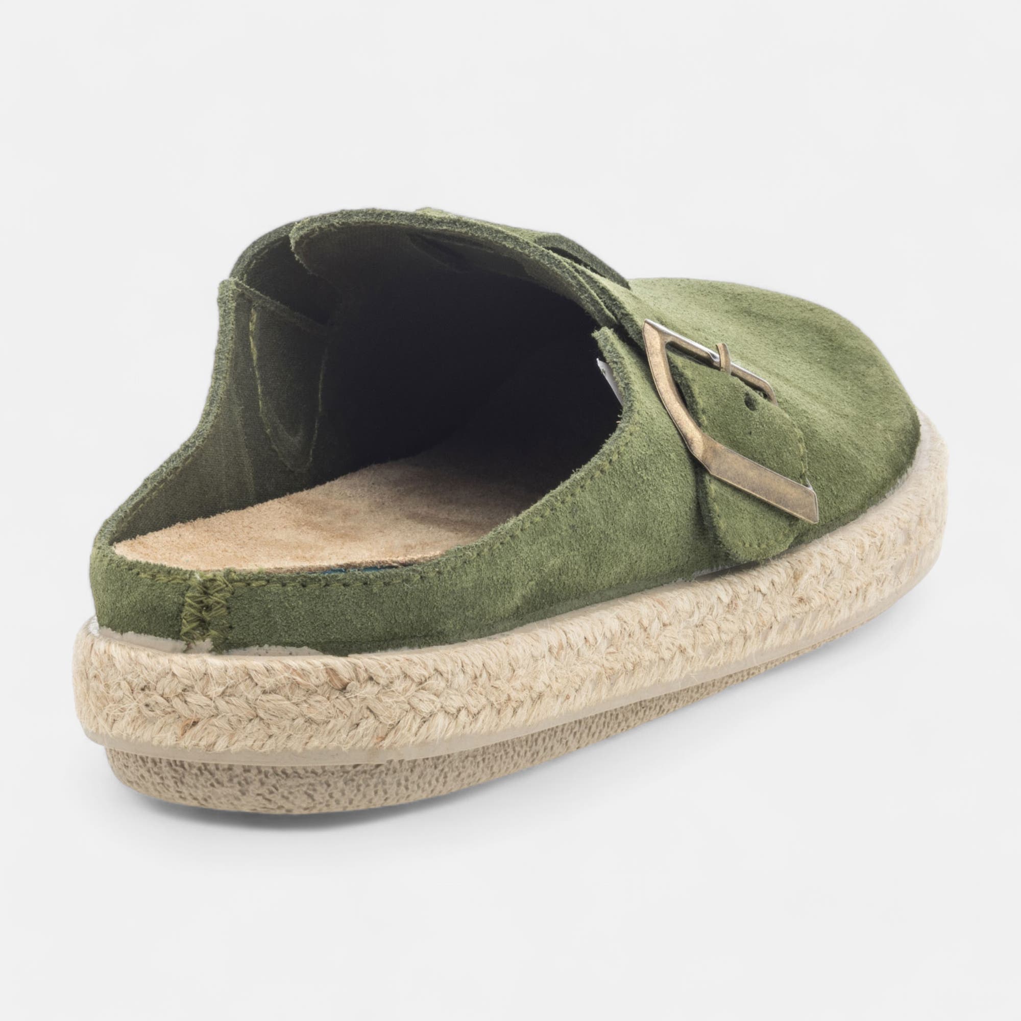 Mules Femme en cuir kaki