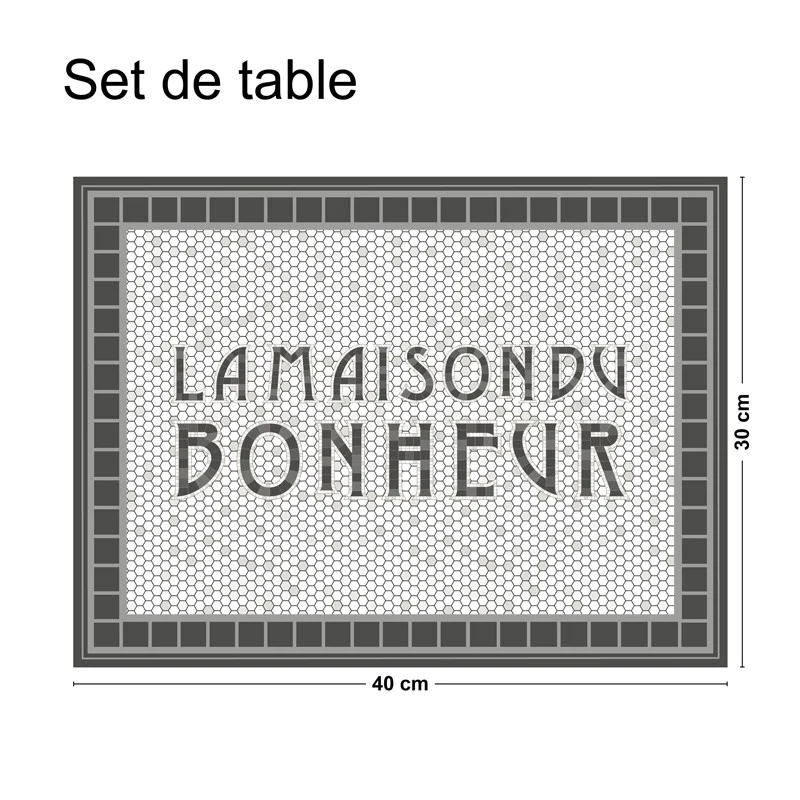Lot de 4 sets de table L 40xl 30cm - TESSELLE 99deco