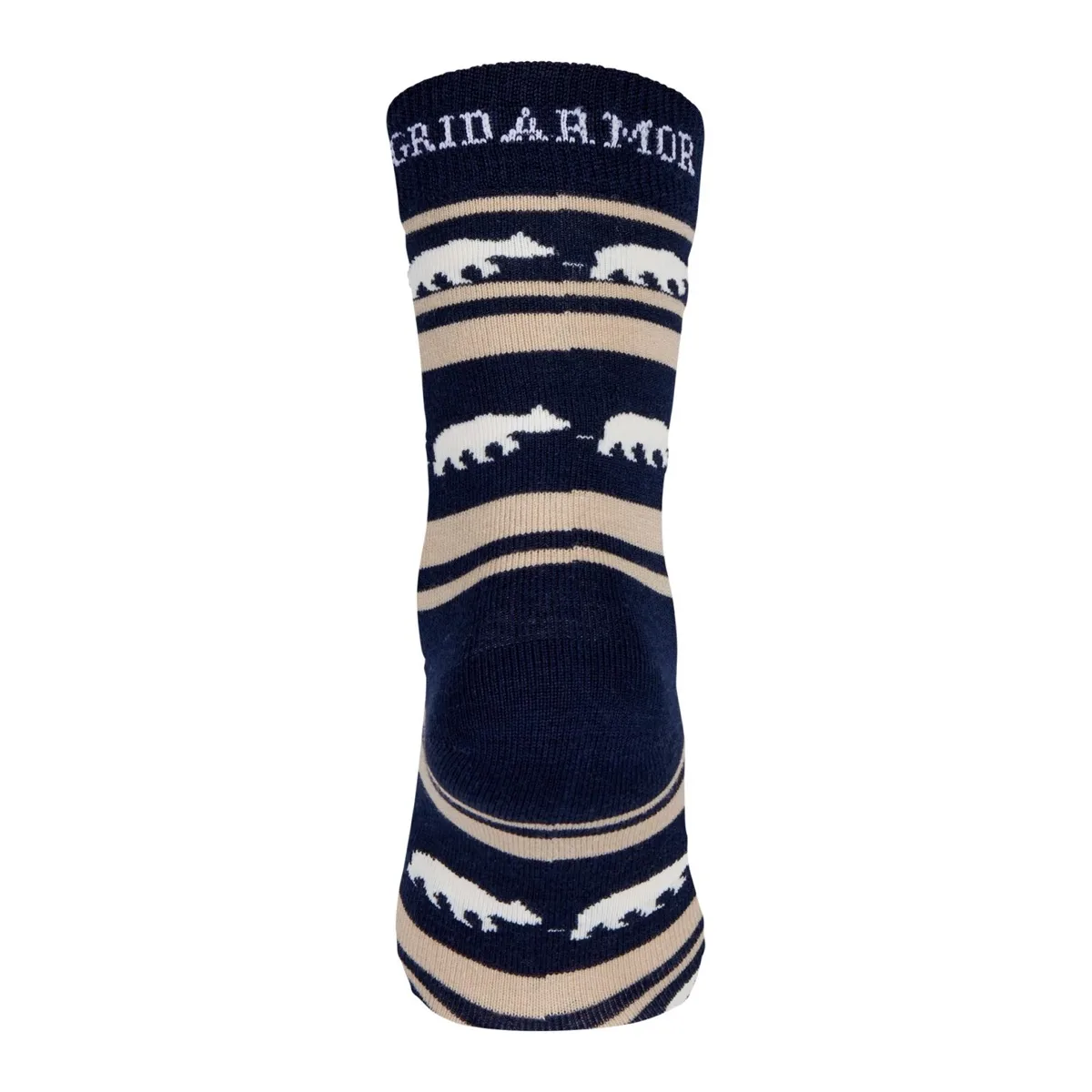 Gridarmor Striped Bear Merino Socks Navy Blazer