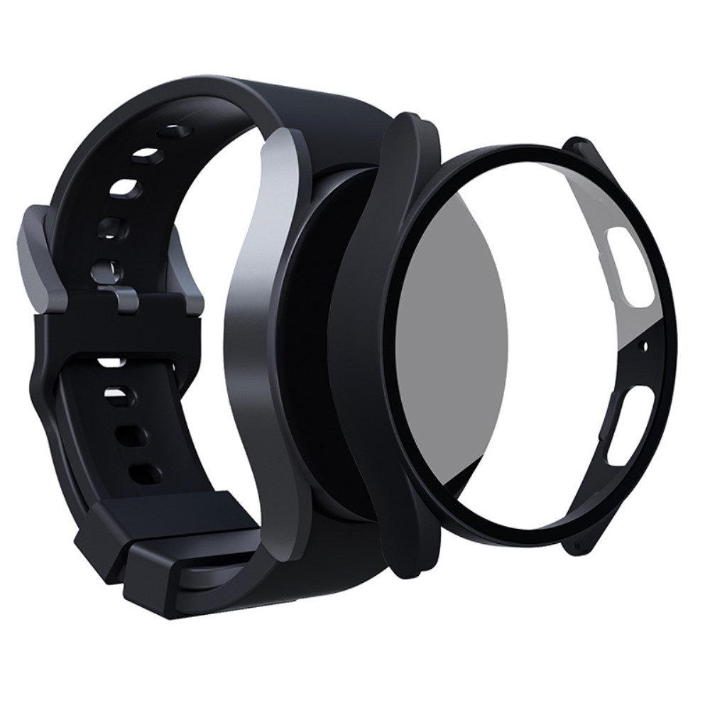 Samsung Galaxy Watch 5 / 4 (44 mm) Hardcase Bumper   Display Schutzglas - Schwarz
