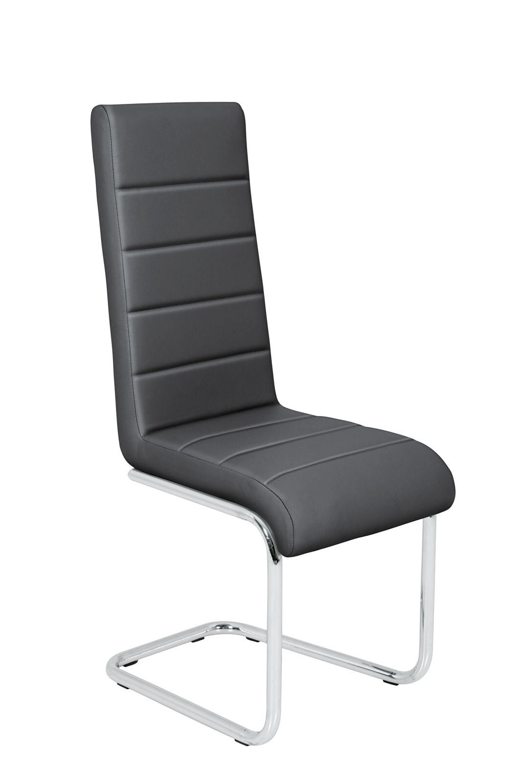 Schwingstuhl Jule Lederlook Cappuccino/Gestell Metall verchromt