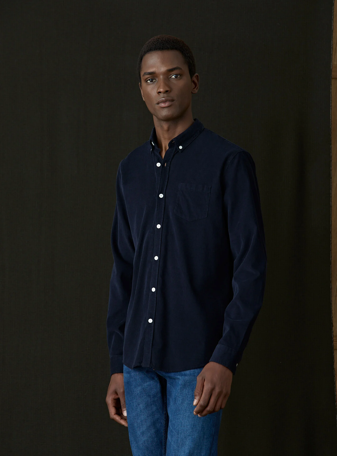 Chemise Tribeca en velours Navy
