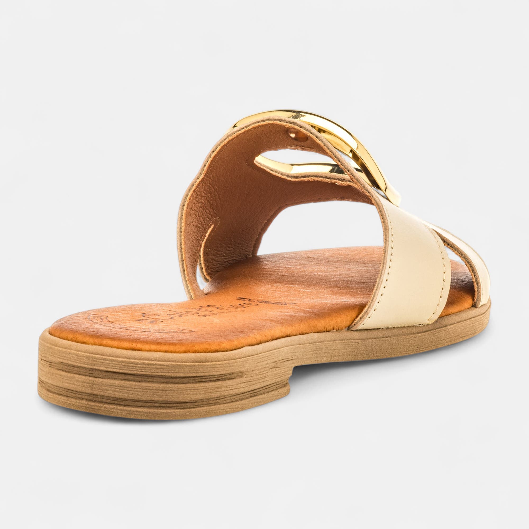 Mules Femme en cuir beige