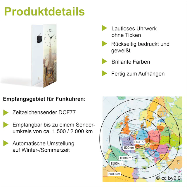 Artland Wanduhr »Antike Uhr« wahlweise mit  Quarz- oder Funkuhrwerk, lautlos ohne Tickgeräusche