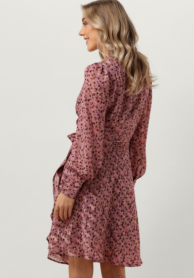 NOTRE-V lila notre-v mini jurk short printed wrap dress