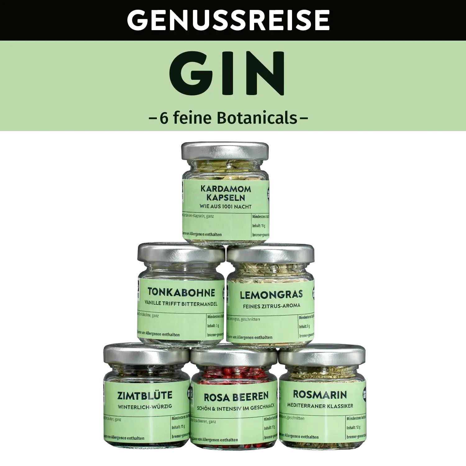 Genussreise Gin Botanicals, 6 Tlg.
