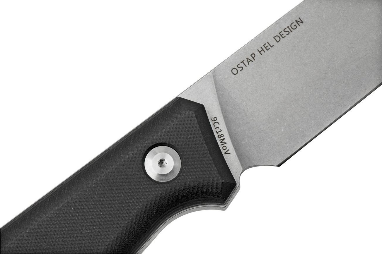 Real Steel Arbiter Stonewashed 3811 vaststaand mes, Ostap Hel design