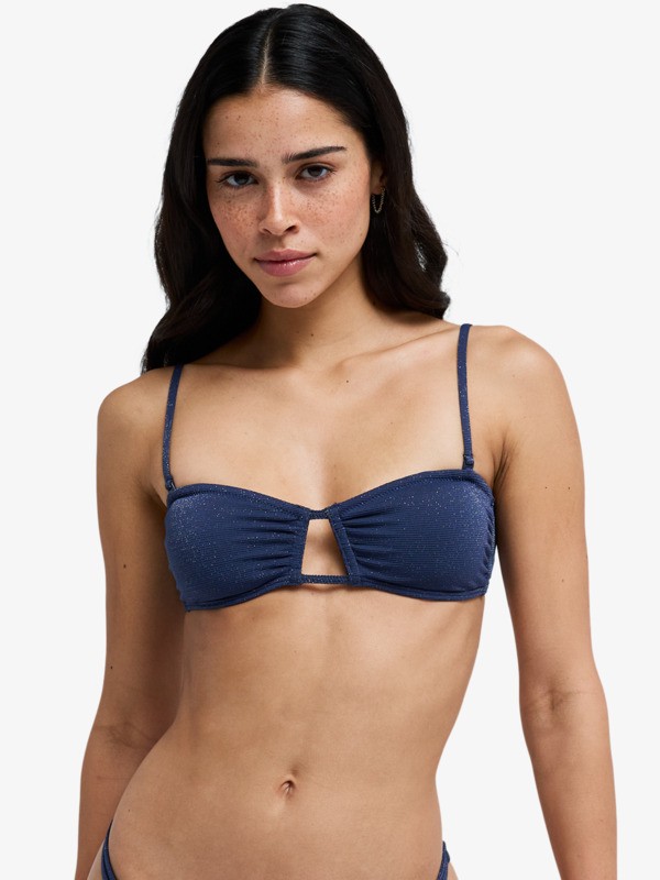 Roxy Shine Bandeau Haut de bikini bandeau Bleu Femme