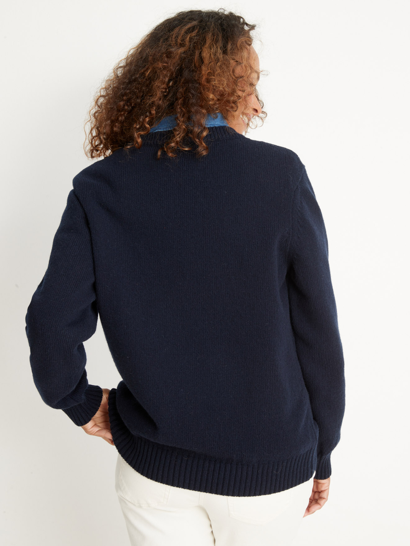 Pull col rond 100% laine
