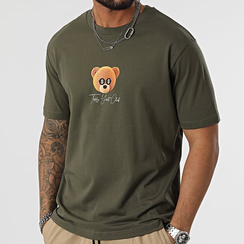 Tee Shirt Oversize Large Cash Is King Vert Kaki