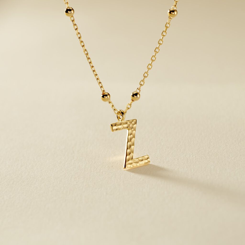 Collier Plaqué Or Jaune Lettra