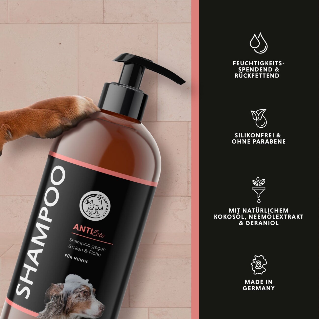 Annimally Anti Ecto Zecken- & Floh-Shampoo 500ml