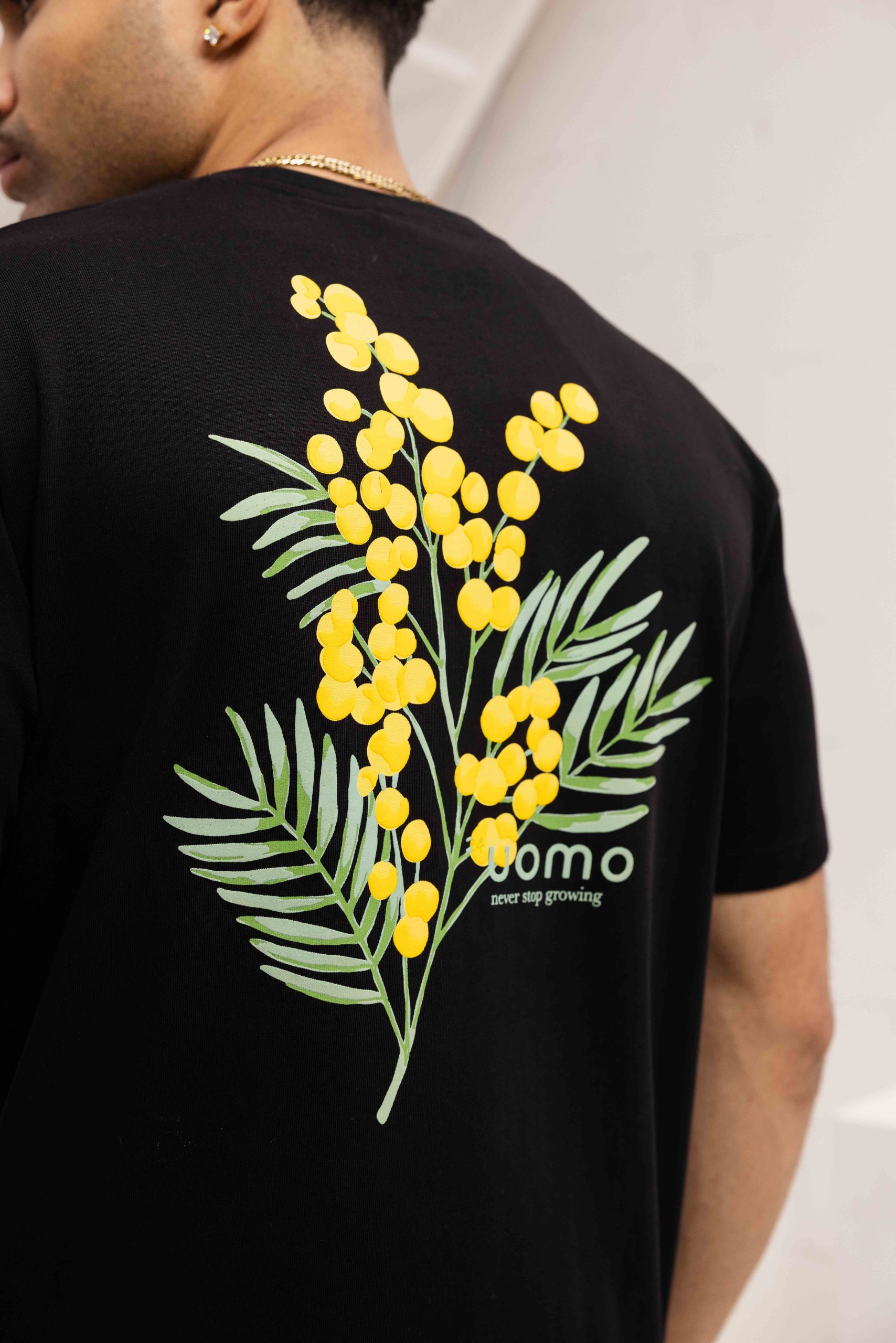 24 Uomo Flower T-Shirt Heren Zwart