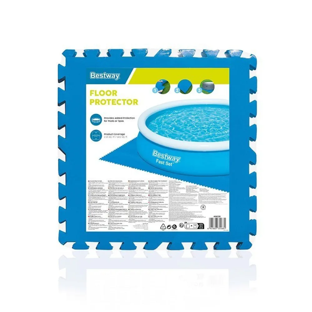 Bestway 58220 50x50x0.4cm Schwimmbadbodenschutz 9 einheiten