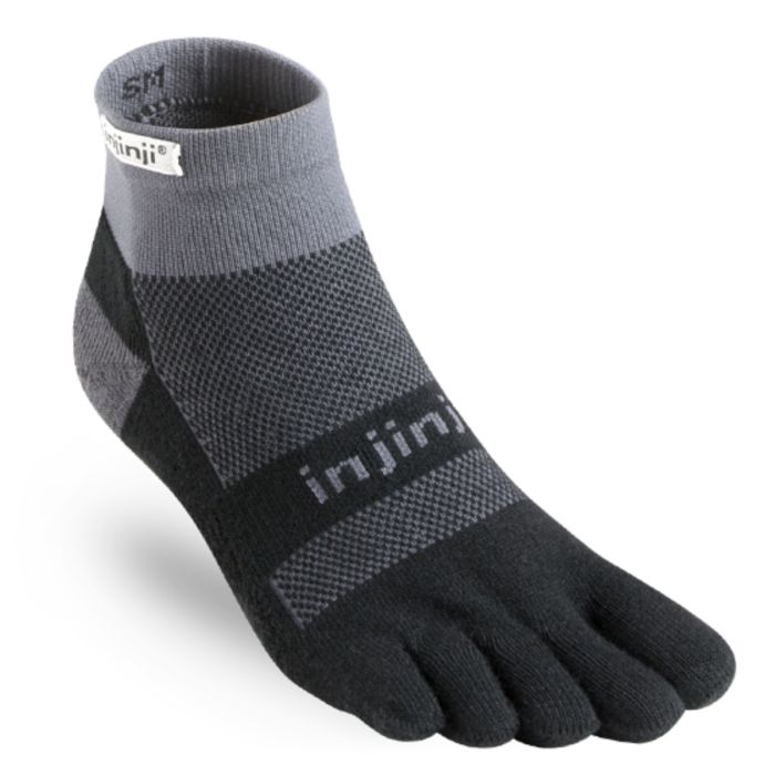 Injinji Unisex Strømper Performance Run Mid Weight Mini Crew Grå