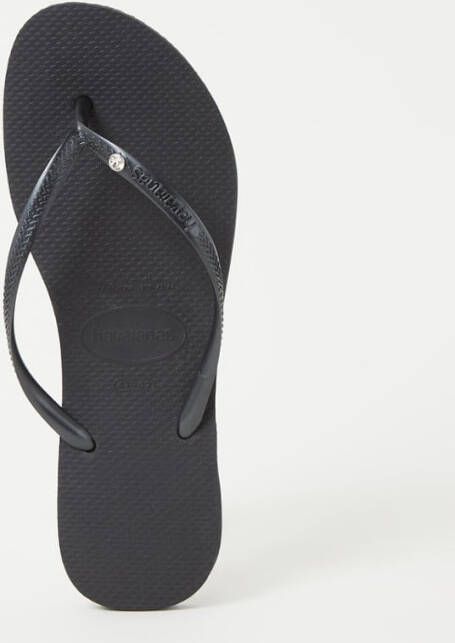 HAVAIANAS Teenslippers Dames Slim Crystal Sw Ii Maat: 31 32 Materiaal: Rubber Kleur: Zwart