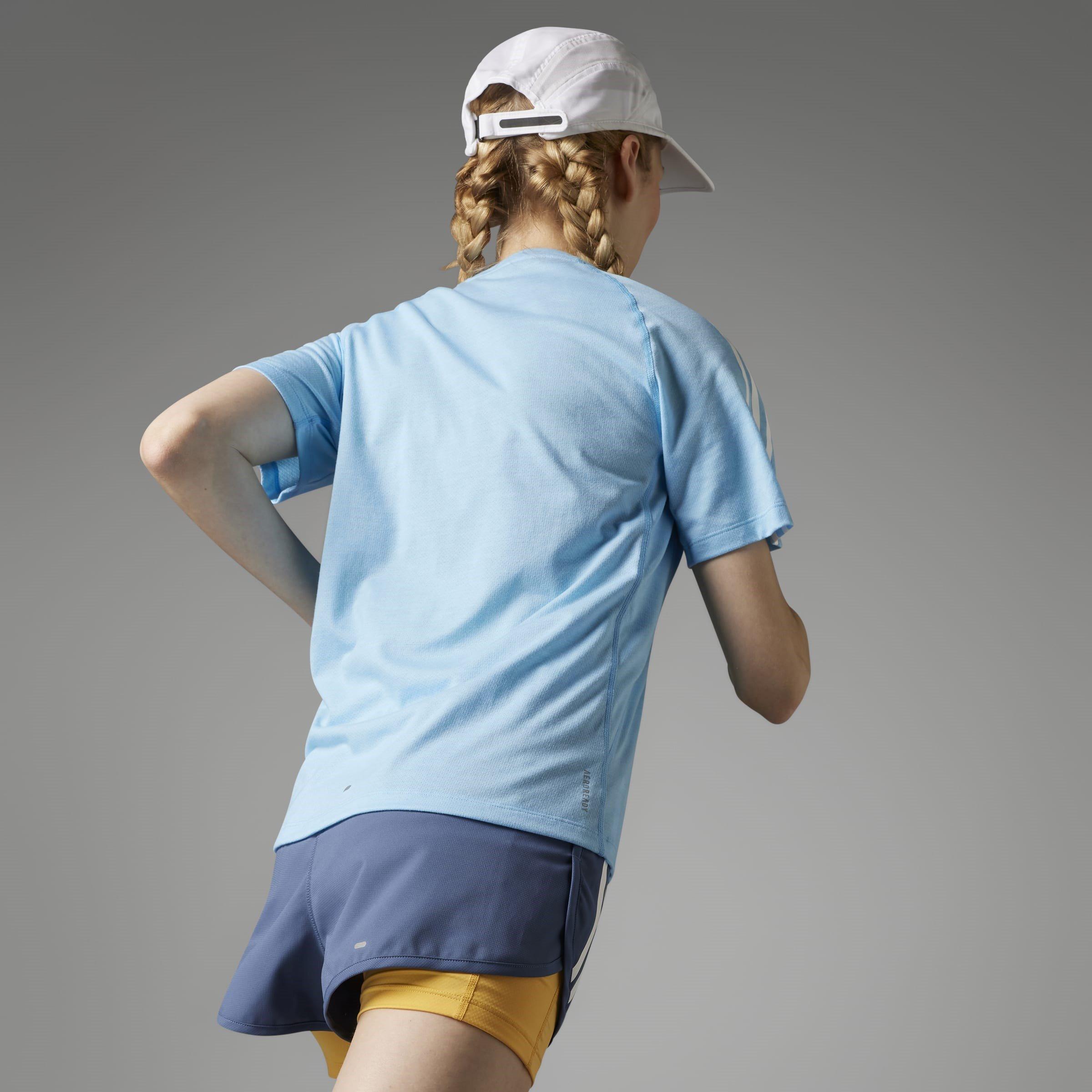 adidas Own The Run Three Stripe T Shirt Womens
