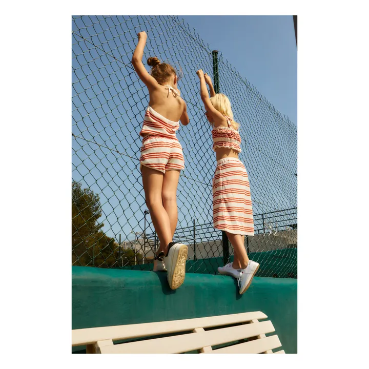 We Are Kids Short Juju Rayure Eponge Bio | Rouge