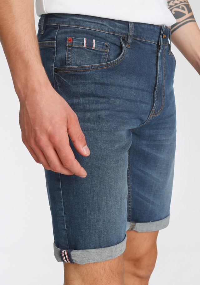 H.I.S Jeansshorts »DEYO«, gerader Schnitt,  Used-Waschung,  niedrige Leibhöhe