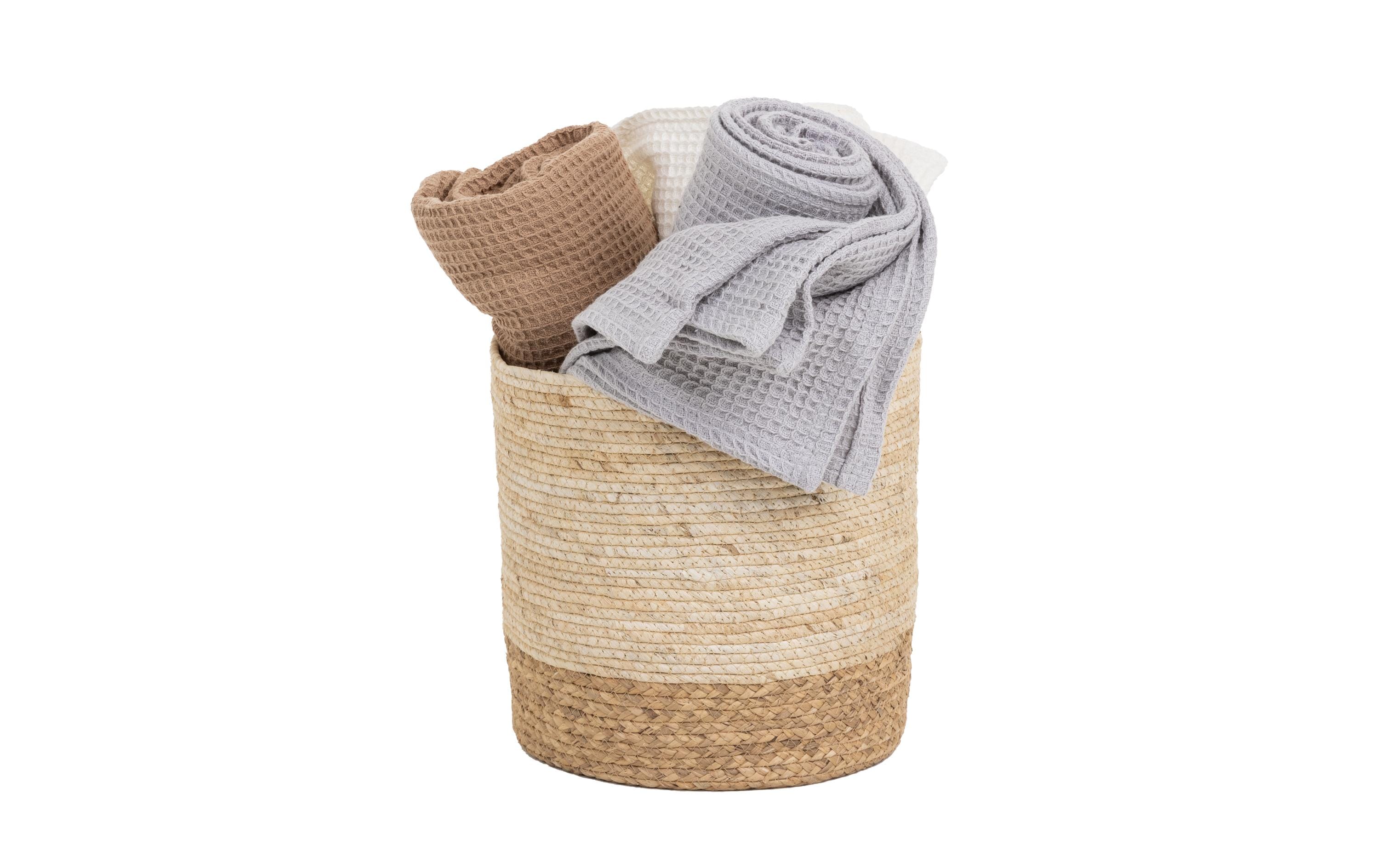 Aufbewahrungskorb Beige/Braun, 35 x 35 cmGeflochtener Behälter