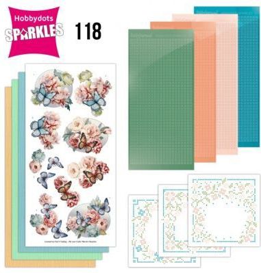 Hobbydots - Sparkles - Set met Stickervellen en Oplegkaarten - Multicolor - Karton