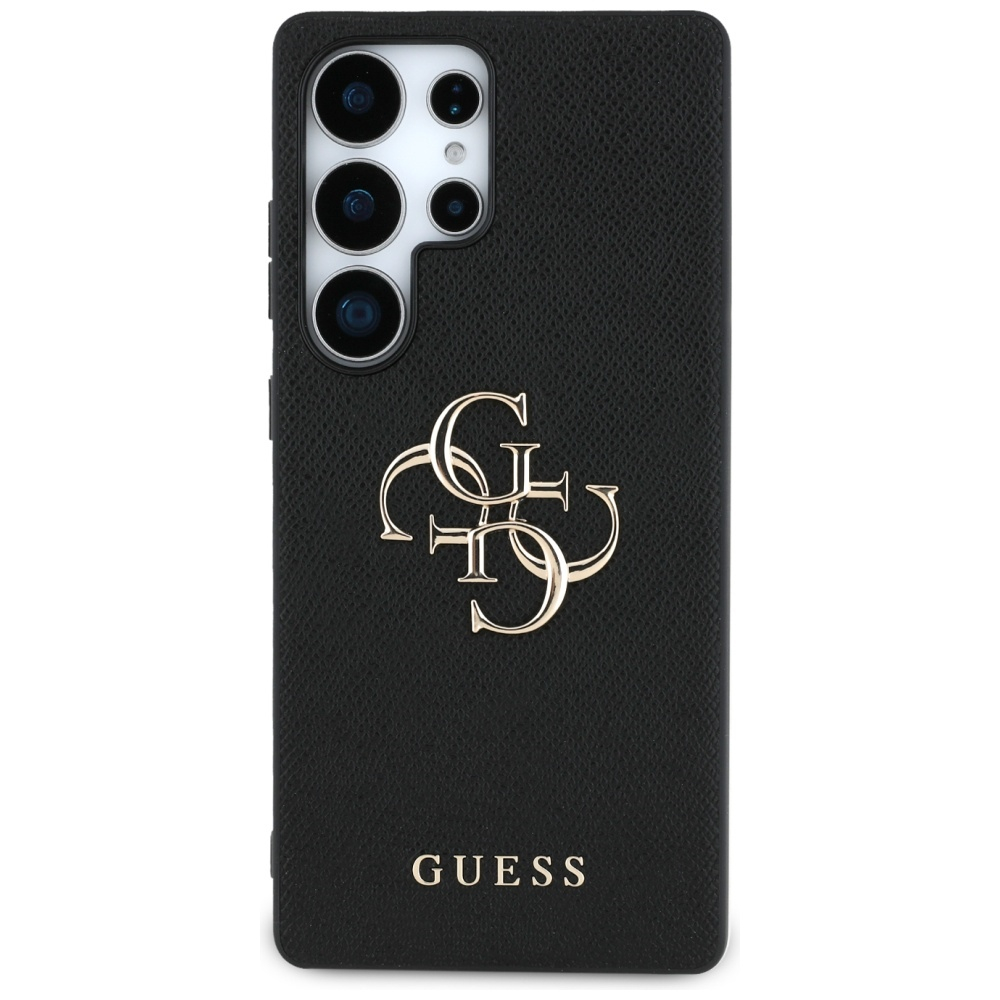 Samsung Galaxy S25 Ultra Leder Hardcase Hülle Grained 4G Big Metal Logo (GUHCS25LPGT4MBK) - Schwarz