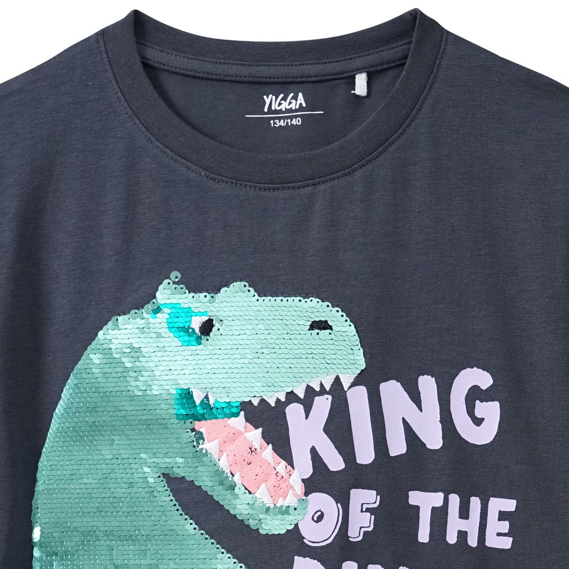 Yigga Jungen T-Shirt mit Wendepailletten dunkelgrau