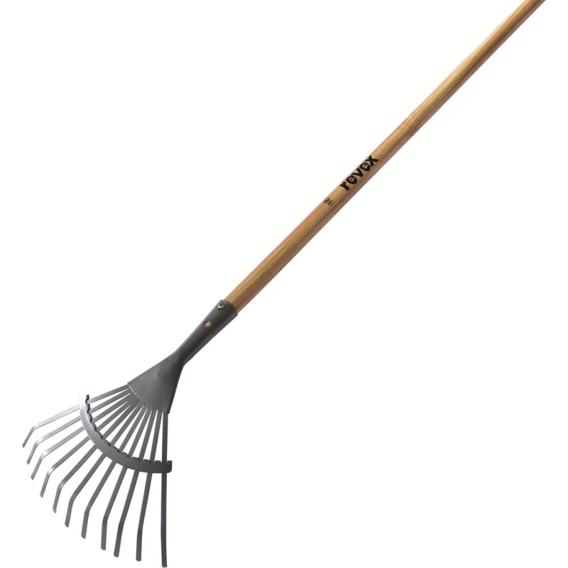 Balai de rocaille 11 dents plates 25cm + manche Revex