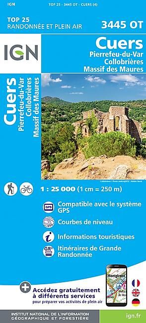 IGN - TOP25 3445OT CUERS PIERREFEU DU VAR 1 25 000