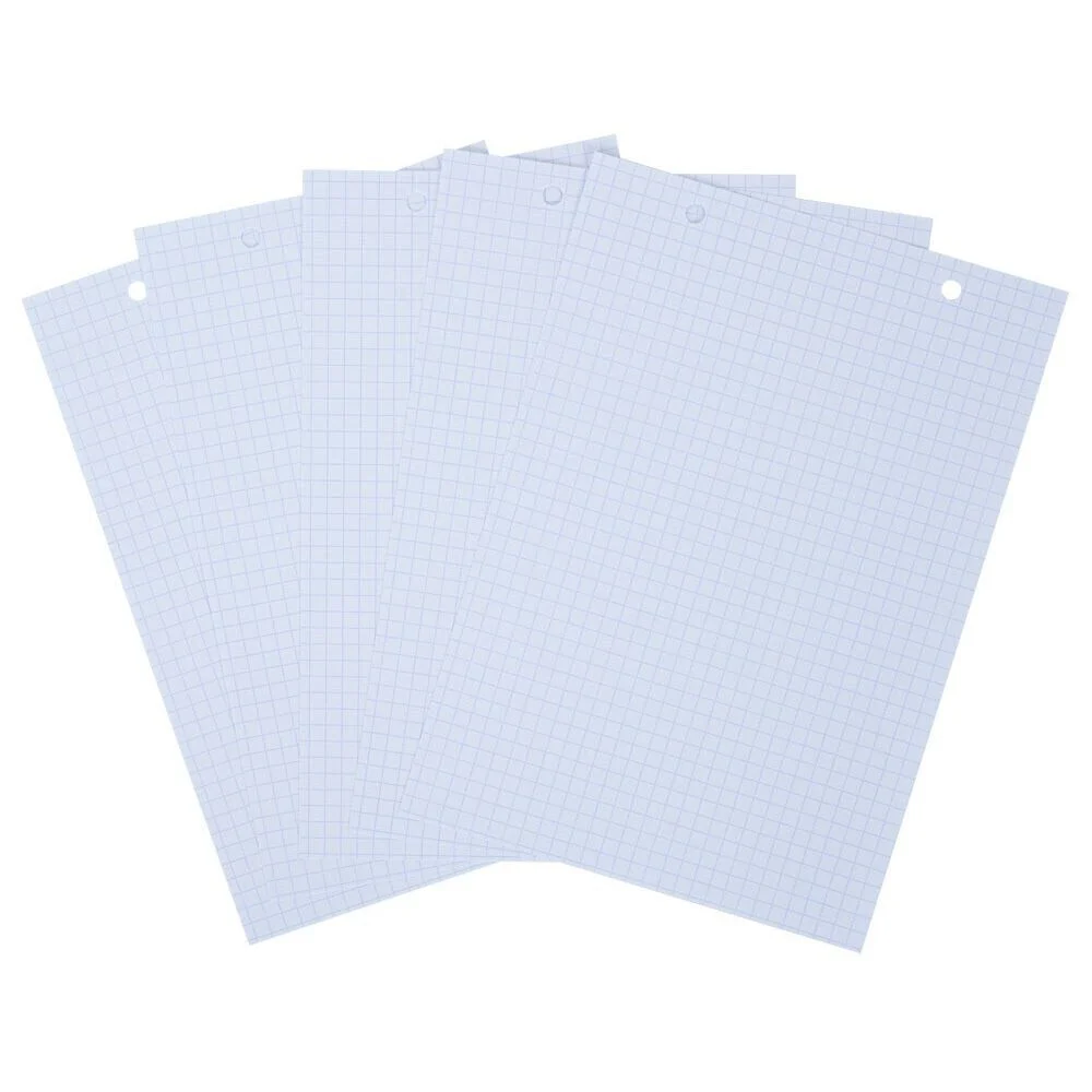 Fiche bristol perforée petits carreaux 14,8x21cm x50