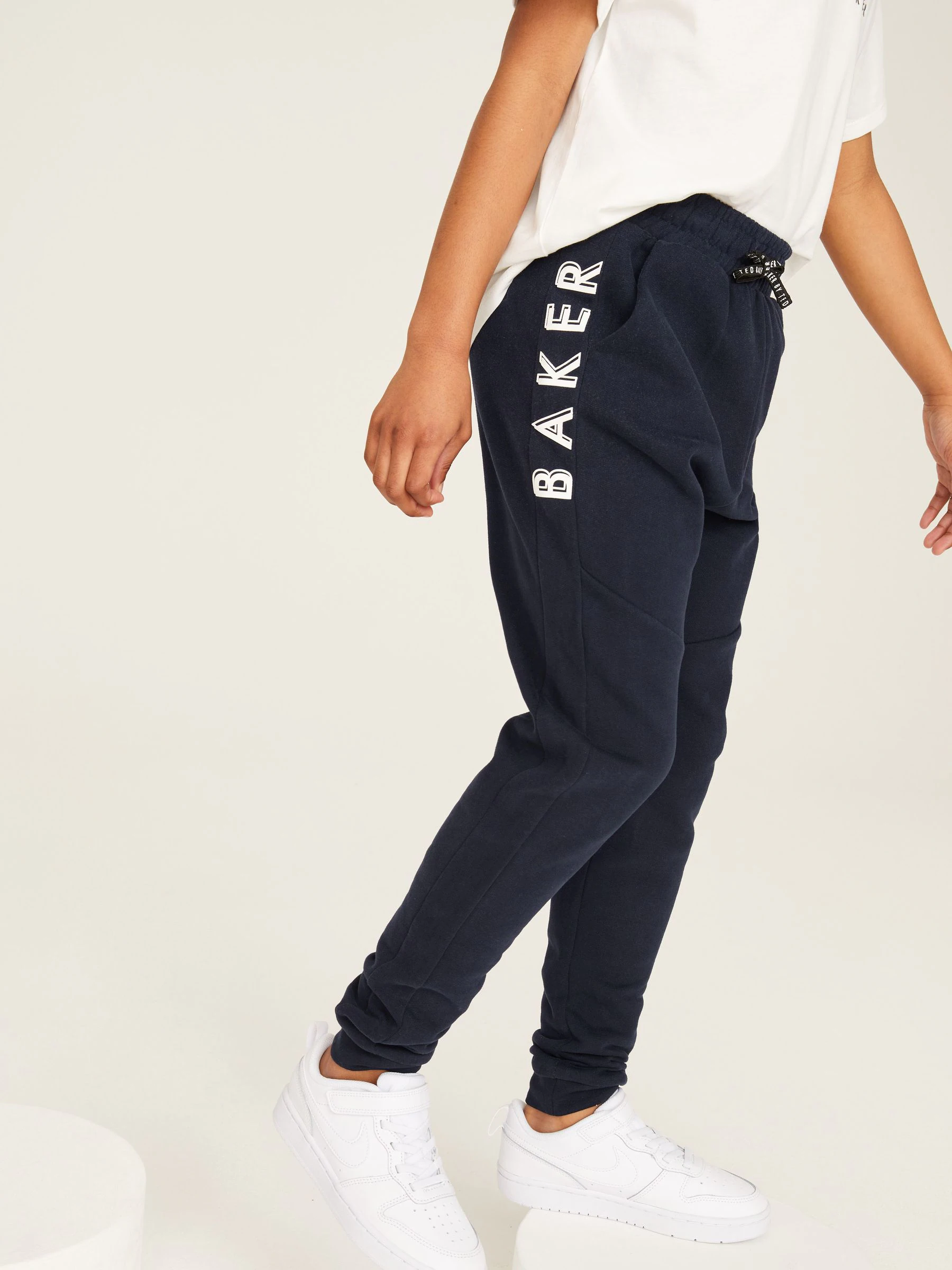 Marineblauw - Baker by Ted Baker set van 100% katoenen hoodie met doorlopende ritssluiting en joggingbroek