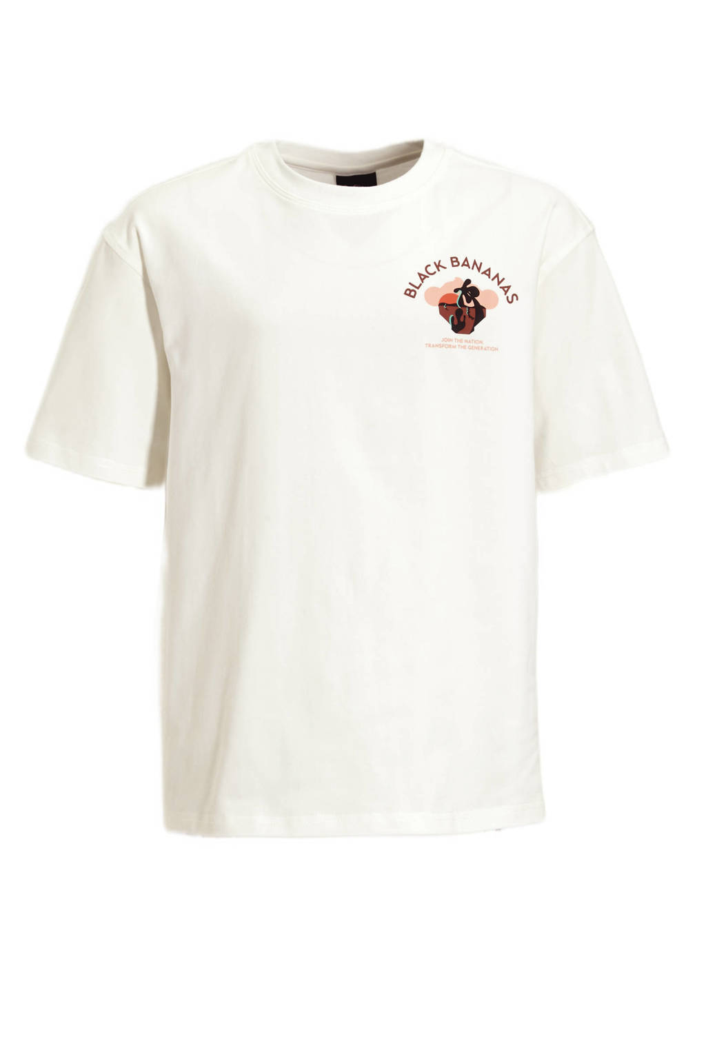 BLACK BANANAS T-shirt JR. WAVEY met printopdruk ecru