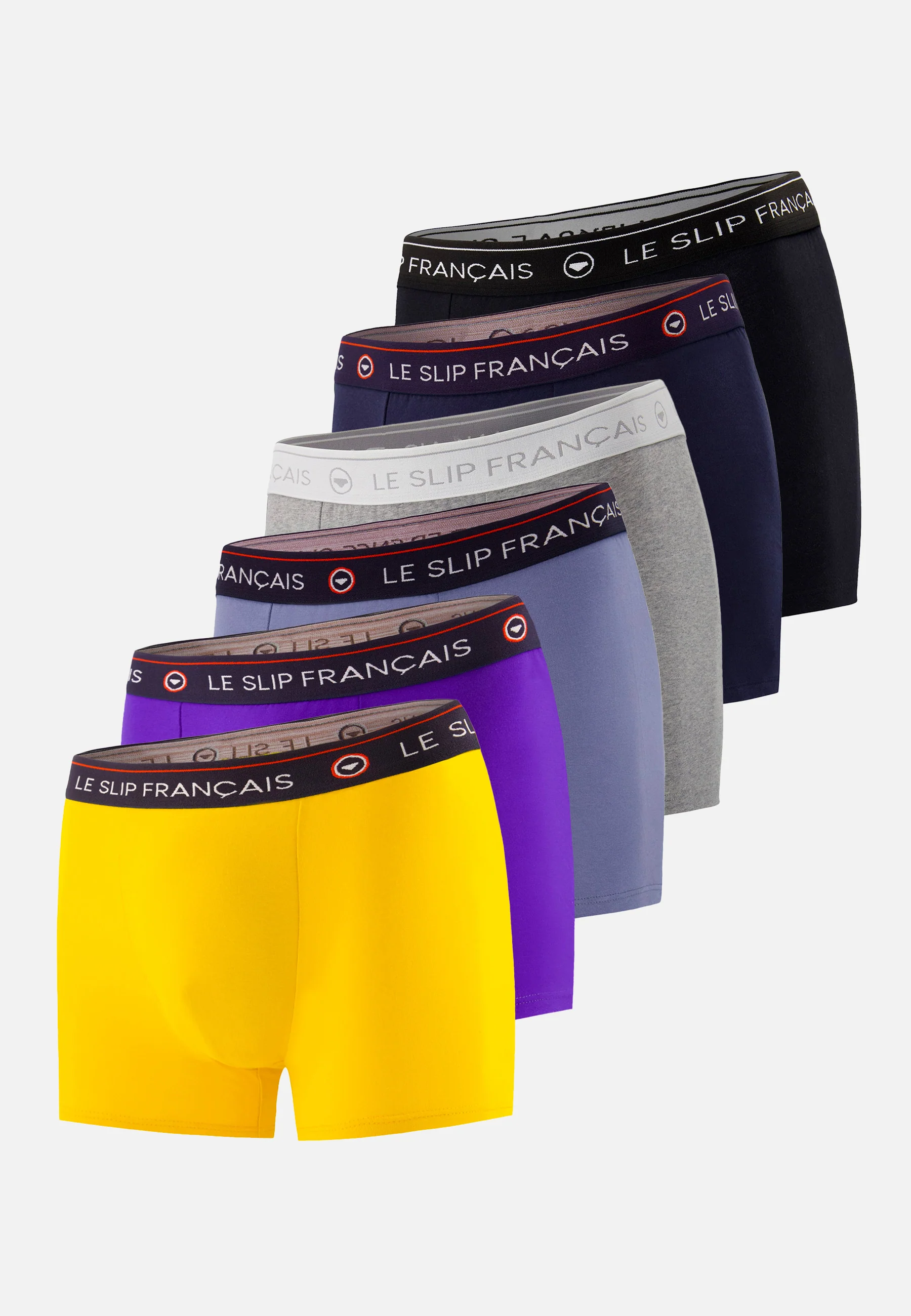 Six Pack boxers en coton-Pack 6 Boxer Redoutable Velours Cire Marine Noir Bleu jean Gris chiné