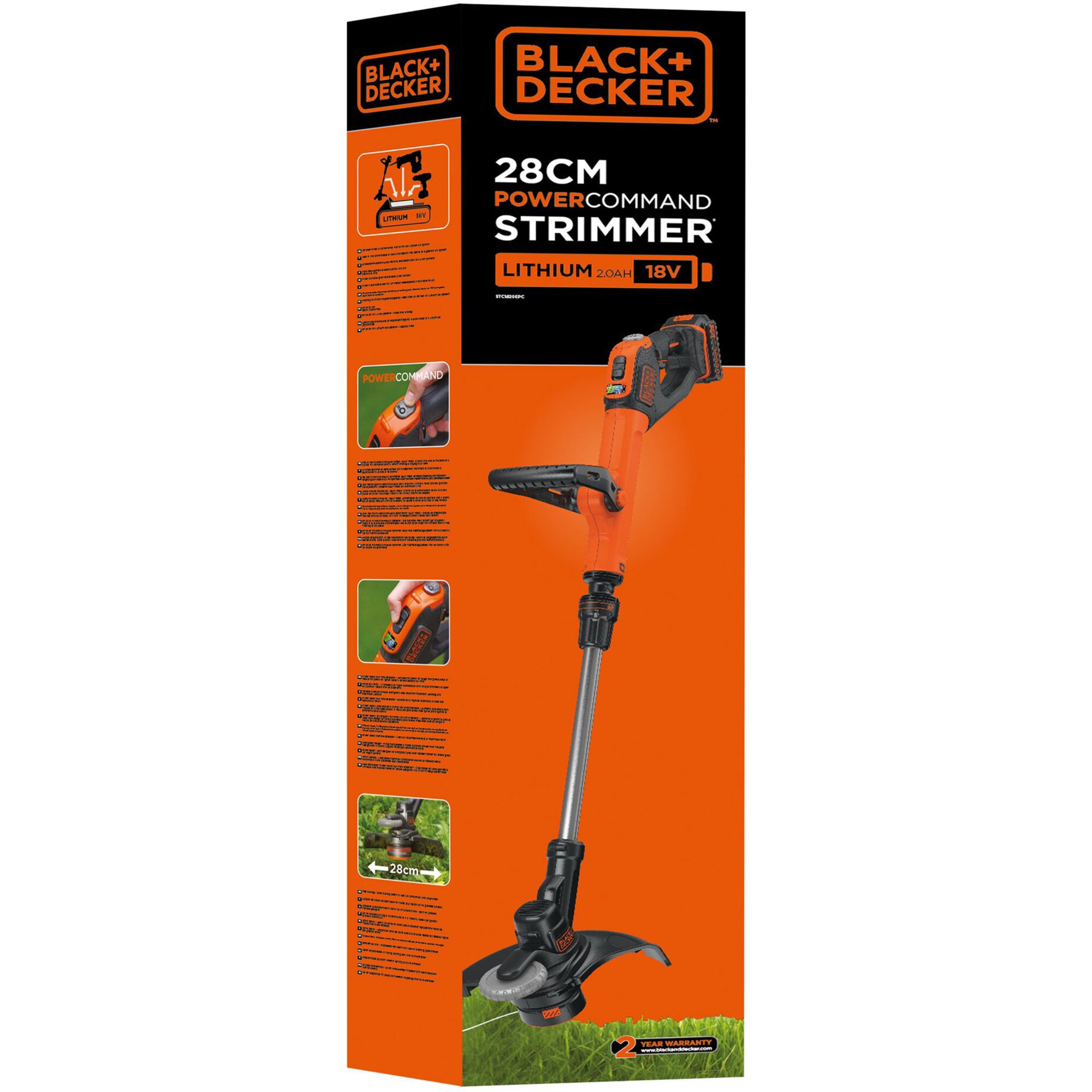 BLACK+DECKER Rasentrimmer 3-in-1 Rasentrimmer STC1820CM, 18Volt