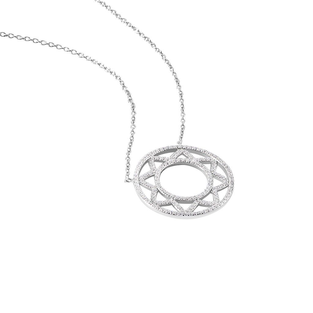 Collier Abia Argent Blanc Oxyde De Zirconium