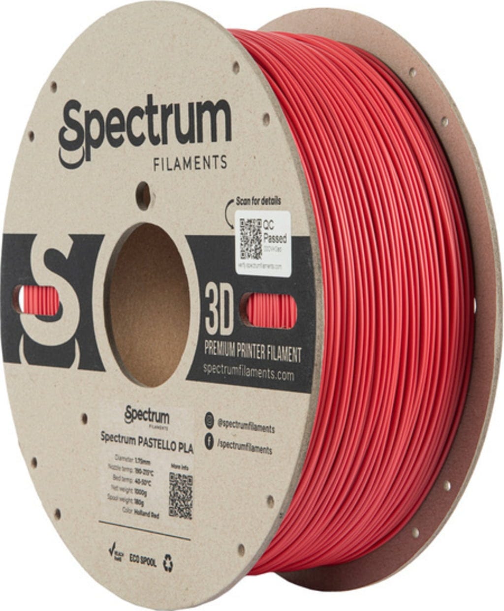 Spectrum  Pastello PLA Holland Red, 1,75 mm / 1000 g    Pastellfarbenes PLA in Holland Red