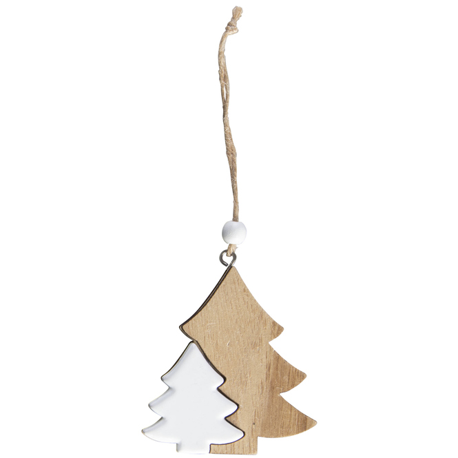 Dekohänger - Tannenbaum - aus Holz - ca. 7 x 1 x 7,5 cm - 2 Stück