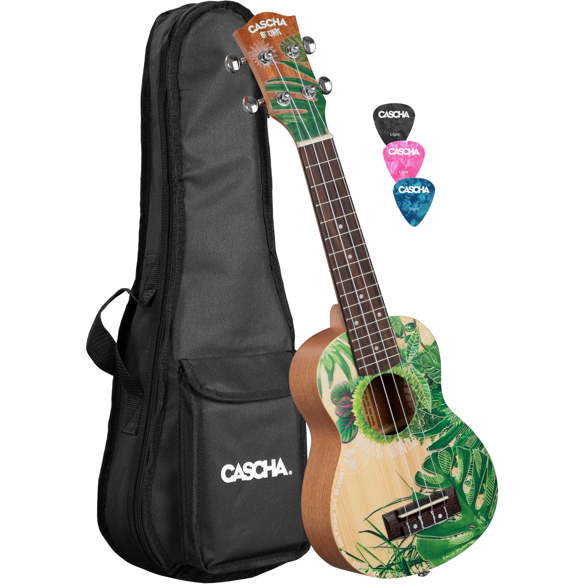 Cascha HH 2602 Sopran Art Series Leafy sopraan ukelele set