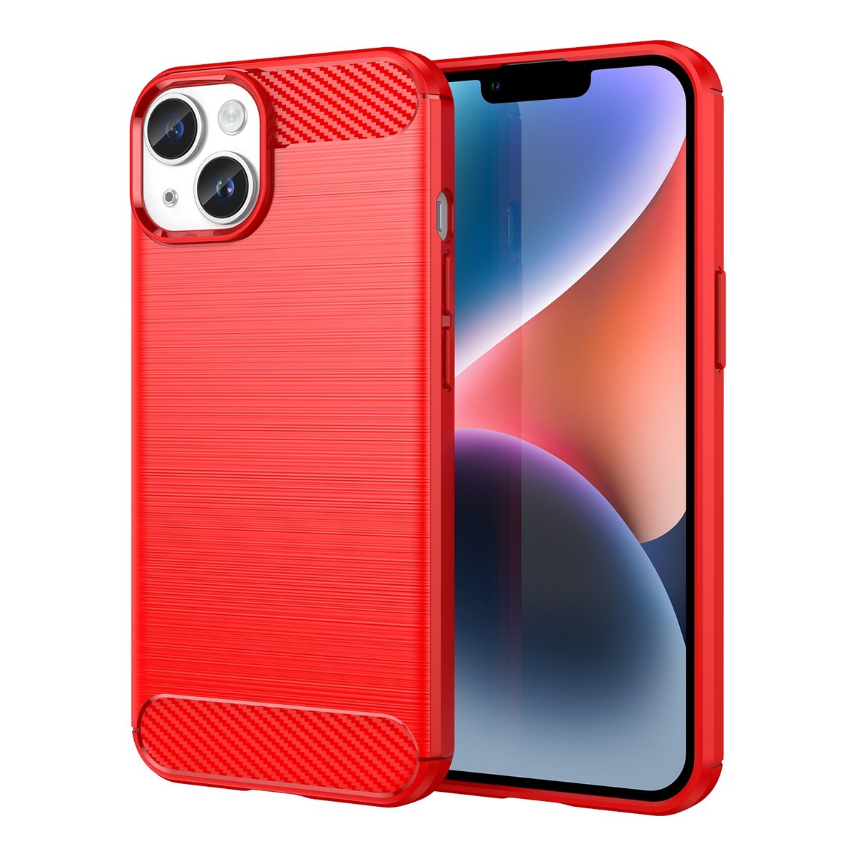 Hülle Handy Schutz für Apple iPhone 15 Case Cover Tasche Etuis Carbon Bumper Neu