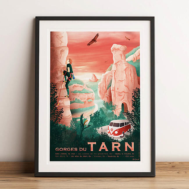 GORGES DU TARN AFFICHE A3 VINTAGE