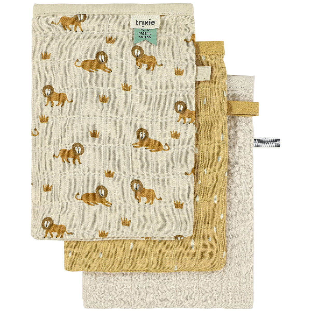 trixietrixie   Mullwaschhandschuhe 3er Pack Lively Lion