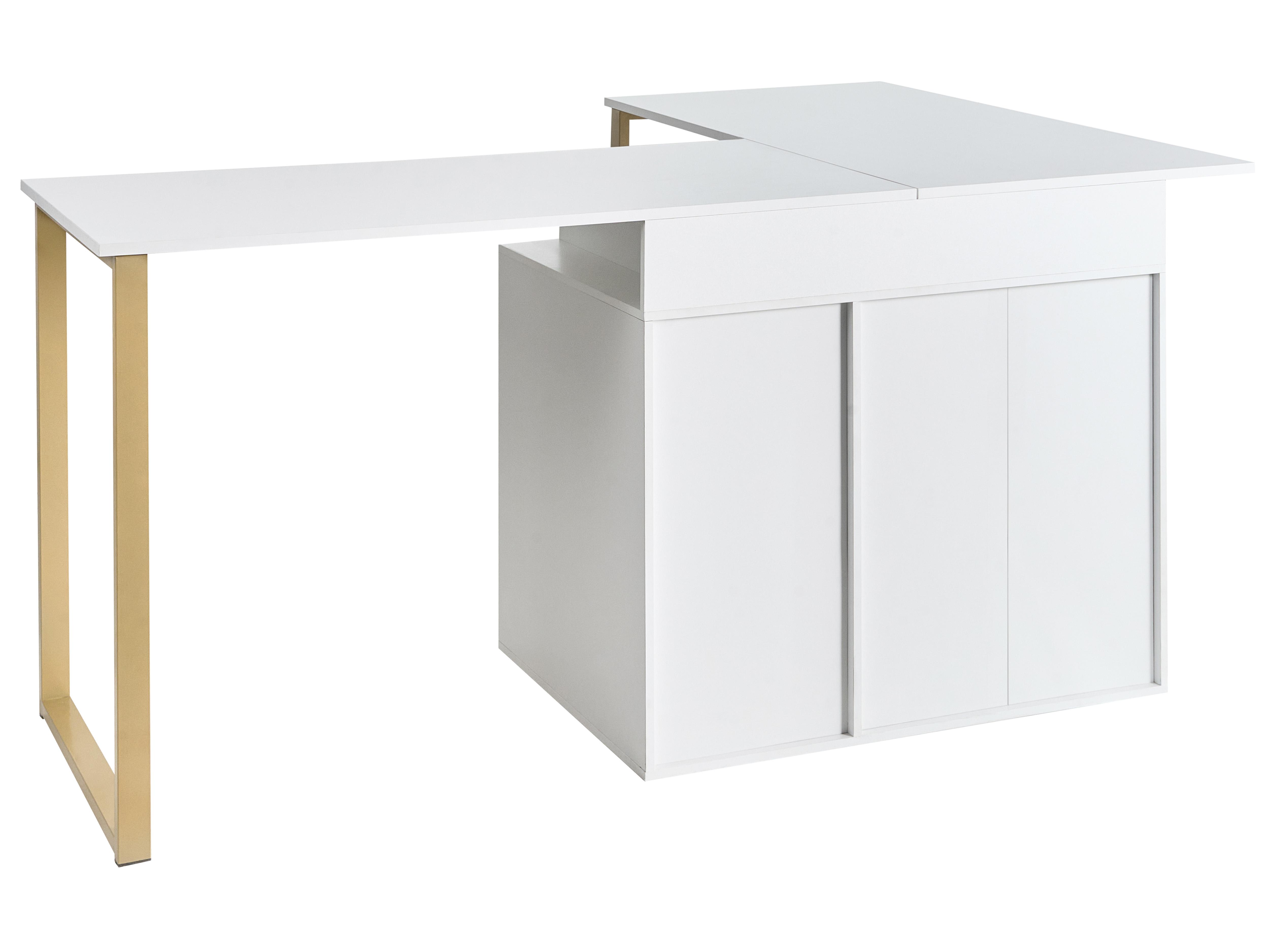 Verstelbaar bureau ASHMORE Wit 165/220 cm 55 cm