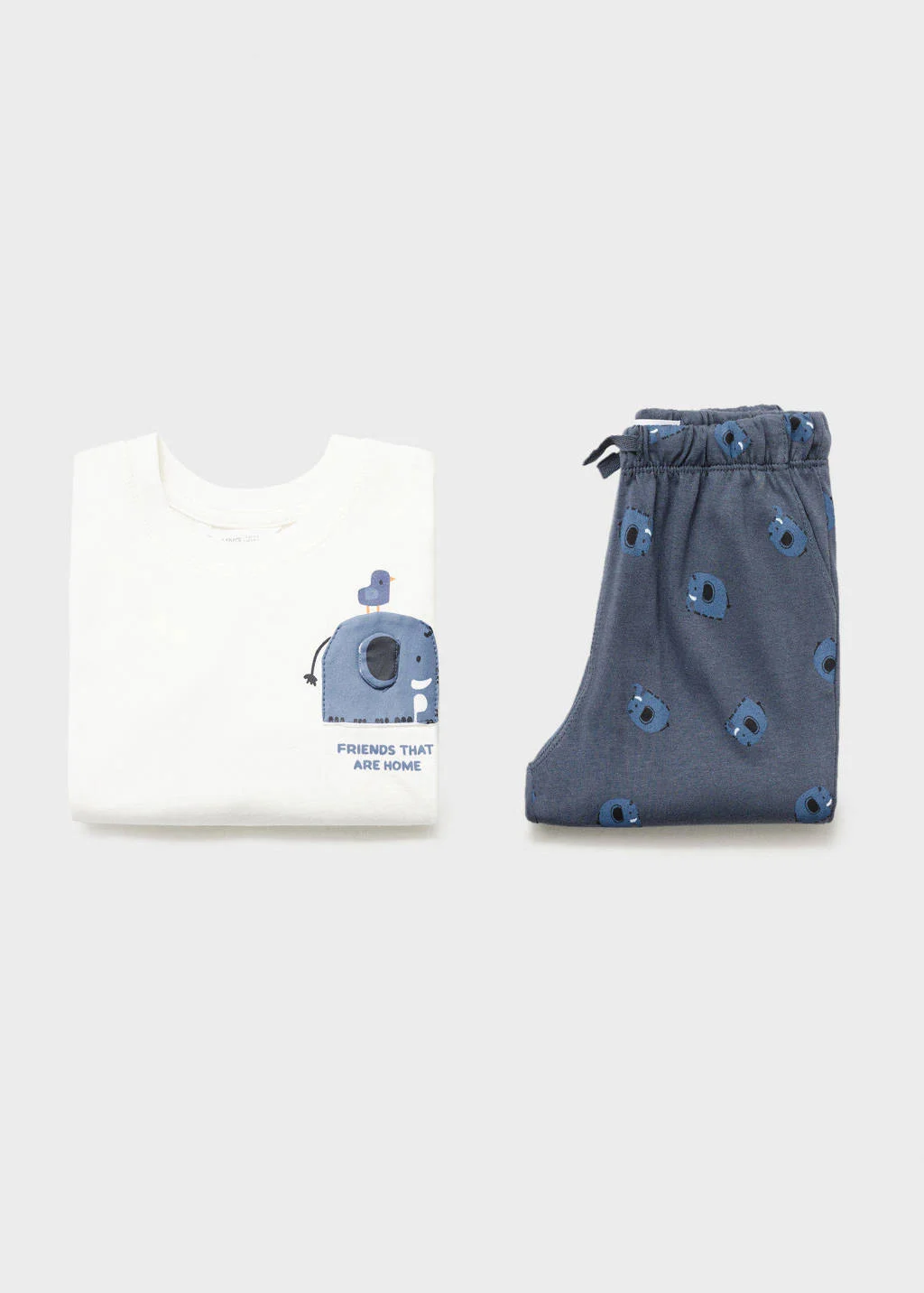 Mango Kids pyjamaantraciet/wit
