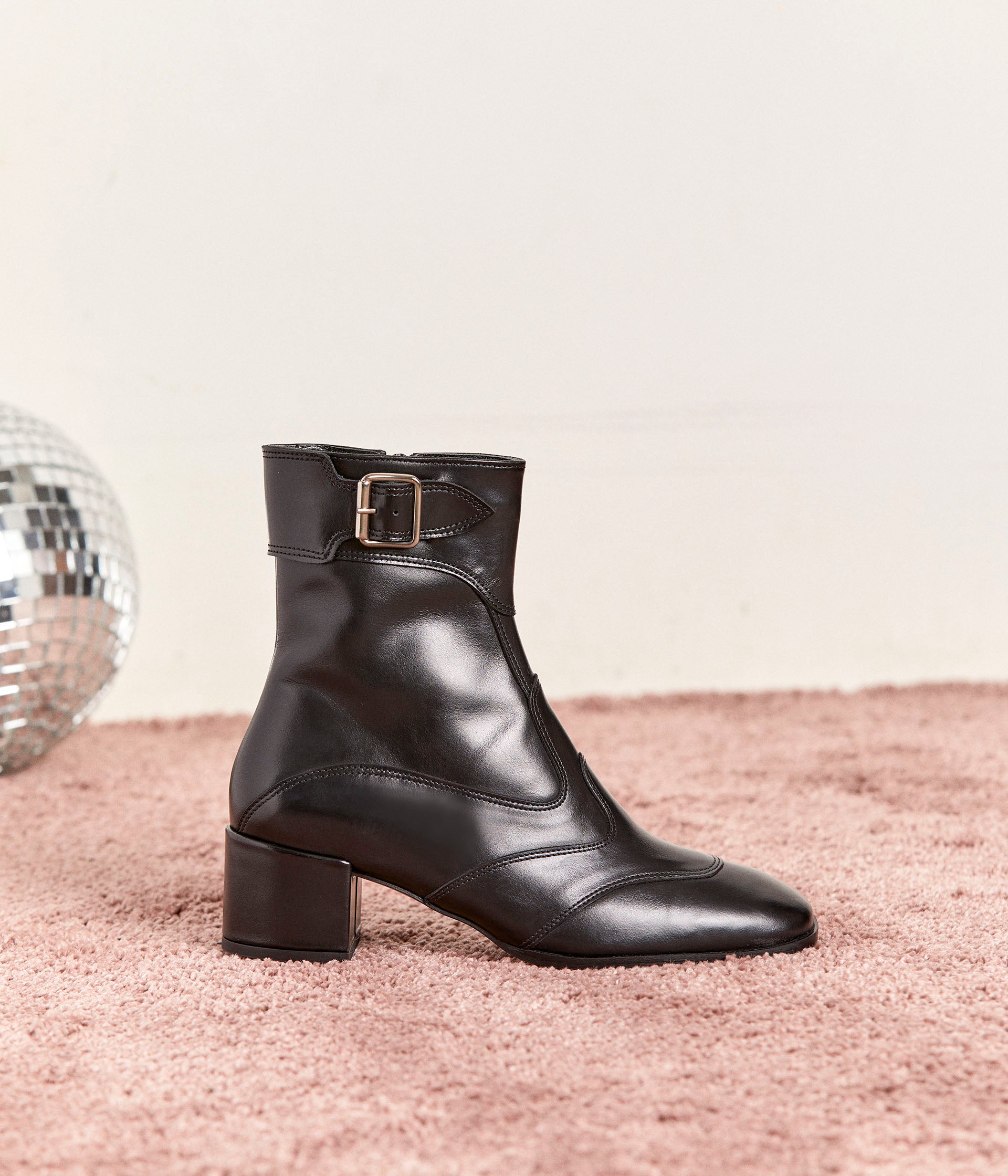 Boots noirs talon Livia